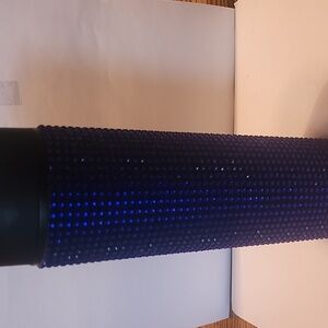 Blue Rhinestone Tumbler with Straw